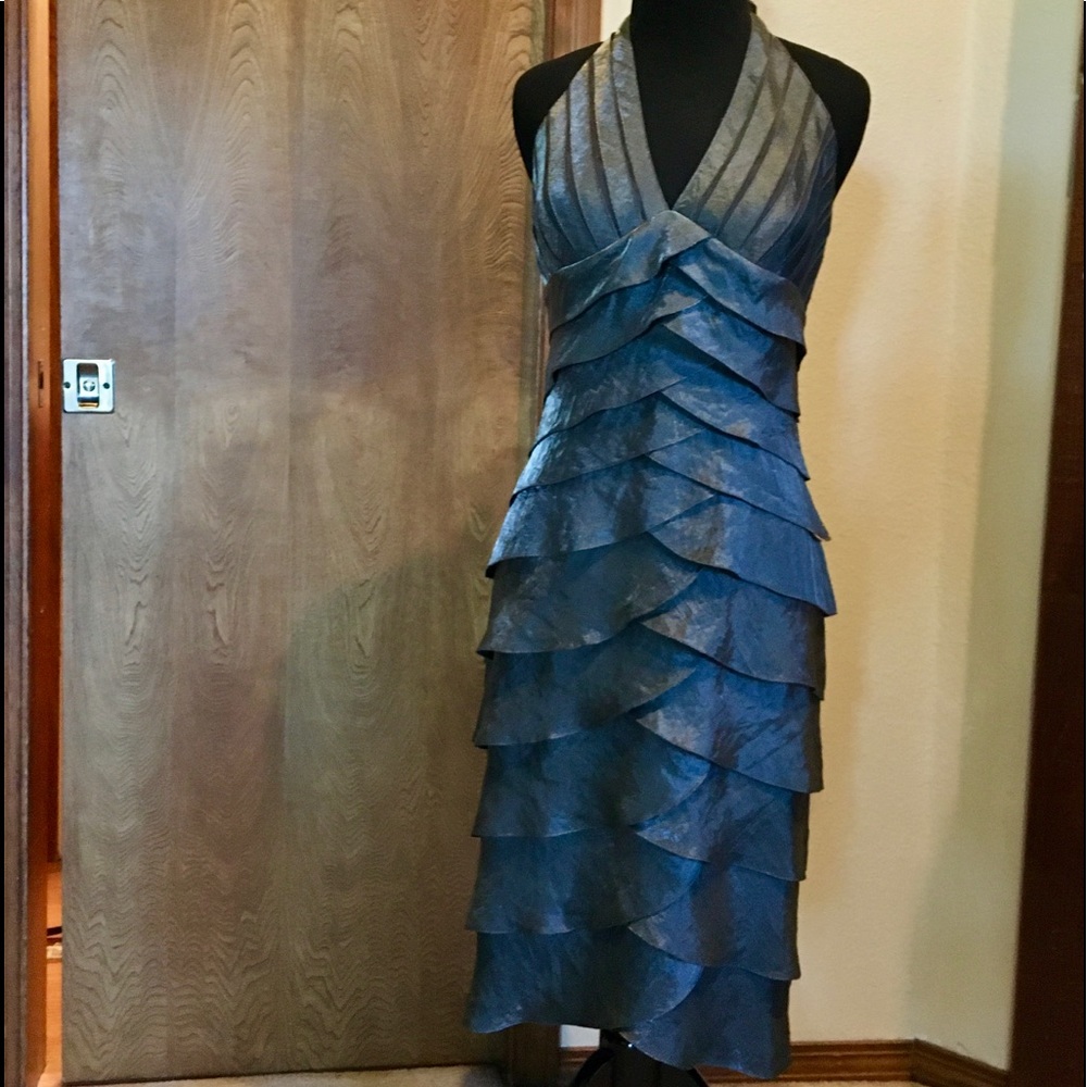 Cache pewter layered dress